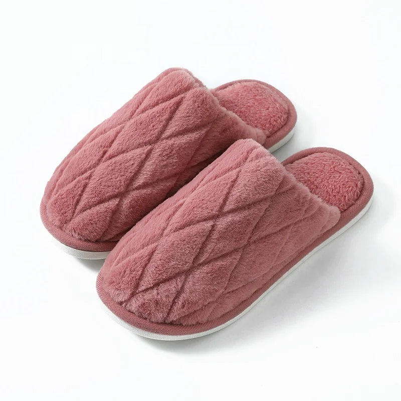 2020 Winter NEW Model Woman Man Couple Furry Fur Indoor Home Plush Slipper