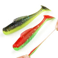 Spinpole TPR Swim Bait Double Color T Tail Worm Fishing Bait Shad Lure Soft Fishing Lure TPR Wobblers Plastic Artificial Tackle