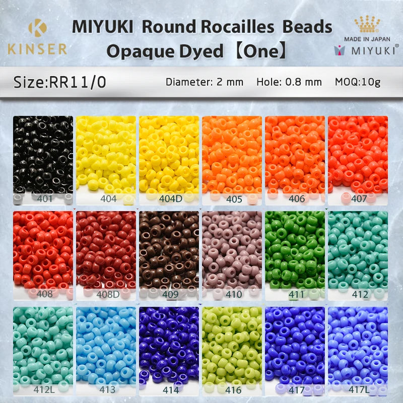 Miyuki Round Rocailles 11/0 Beads 2 mm [24 Color Opaque  Dyed First Series]10g Pack