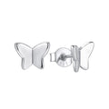Classical Jewelry High Glossing 925 Sterling Silver Plain Butterfly Minimalist Earrings for Girls