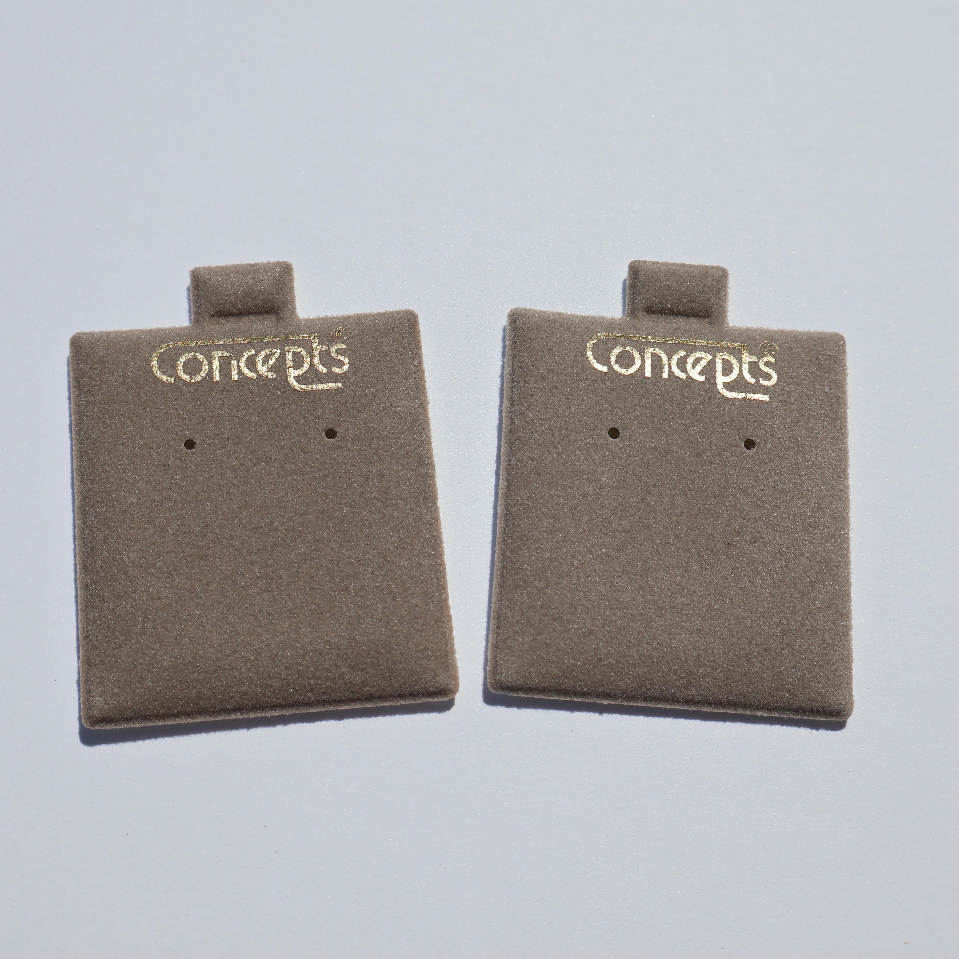 Custom Double Sided Suede Microfiber Square Card Plate Logo Imprinted Jewelry Container with Inner Support for Earrings Necklace