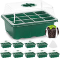 5 Pack 60-Cell Thickened Seed Starting Trays Kit with Humidity Dome Heightened Lids for Home Greenhouse Gardens Nursery Planting