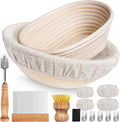 Rattan Bread Proofing Basket 9 Inch Oval Eco-Friendly Heat Resistant Storage for Home Kitchen Sourdough Dough Fermentation Bread