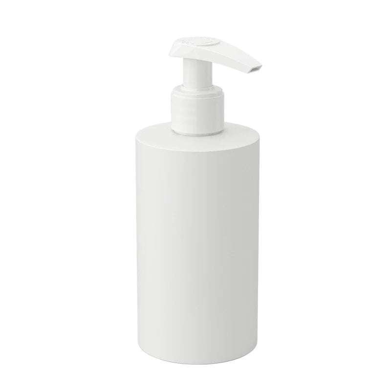 200ml Empty Soft-Touch White Flat Shaped Screw Cap Lotion Pump PP Plastic Bottle for Cosmetic Body Lotion Shower Gel