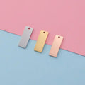 Personalized Highly Polished Stainless Steel Vertical Stamping Blank Bar Silver Rectangle Pendant Ready to Stamp Bar Blanks