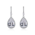 LUOTEEMI Fashionable Waterdrop Shape CZ Dangle Earrings of Gold Plated Lady Daily Wear Jewelry Design