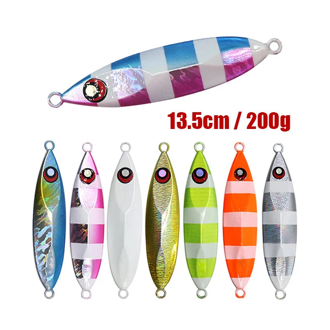Factory 40g-200g250g300g350g 10colors Heavy Metal Jigging Lead Jigs Saltwater Sinking Lure
