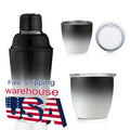 Professional Barware Tools Wooden Stand Stainless Steel Bartender Kit Bar Accessories Jigger Cocktail Shaker Set