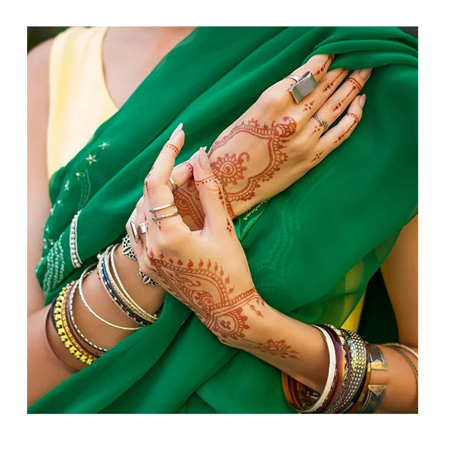 Custom Ready Ship Waterproof for Henna Mehandi Arabic Woman Style Body Art Sticker Temporary Tattoos 15x21cm Lasting 3-7
