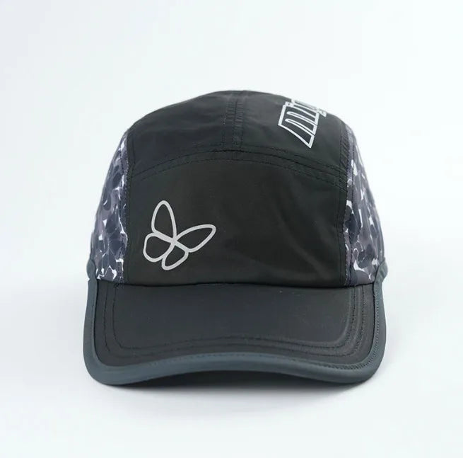 High Quality Custom Reflective Logo Cap Printed Logo 5 Panel Nylon Material Unstructured Camp Cap