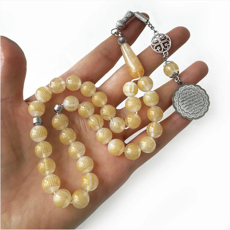 Natural Agate 10mm 33 45 51Pcs Muslim Rosary Bead Islam Prayer Beads Tasbih Misbaha Tasbeeh Subha Allah Rosary Islamic Tasbih
