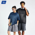YLS1242 Unisex 305GSM Thick Cotton Hip Hop T-Shirt Raw Hem High Quality Custom Monkey Wash Sun Faded T Shirts