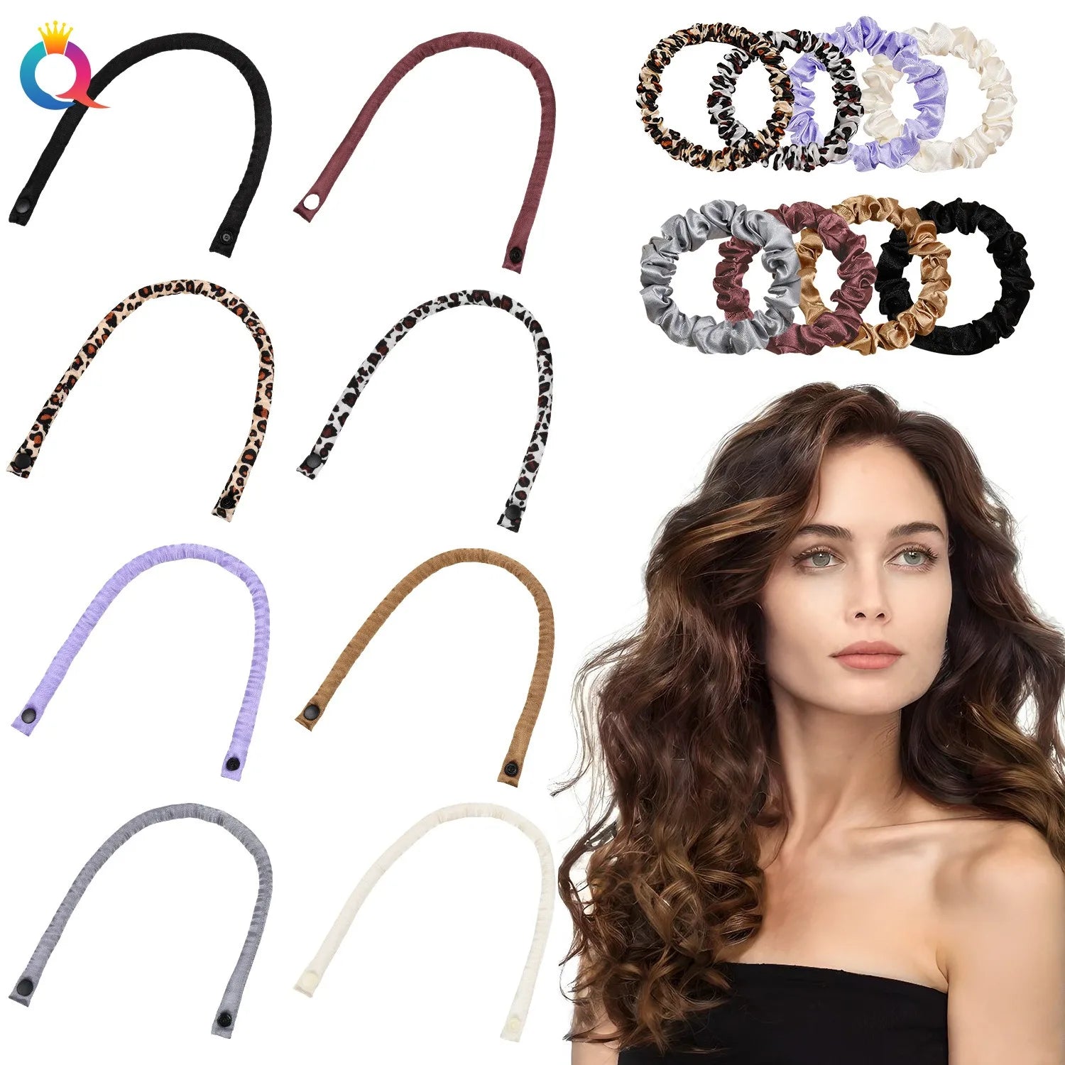 QIYUE Two Short Curling Irons Overnight Heat-Free Curling Iron Women's Hair Accessories
