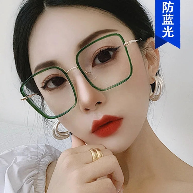New Style Oversize Rectangle Frame Spectacles Ultralight Transparent Optical Eyeglasses Men Women Anti Blue Light Glasses Frame