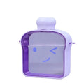 Lovely Outdoor 380ml Kawaii Plastic Toast Bottle with Strap Portable Fruit Juice Cup Novelty Gift for Girls