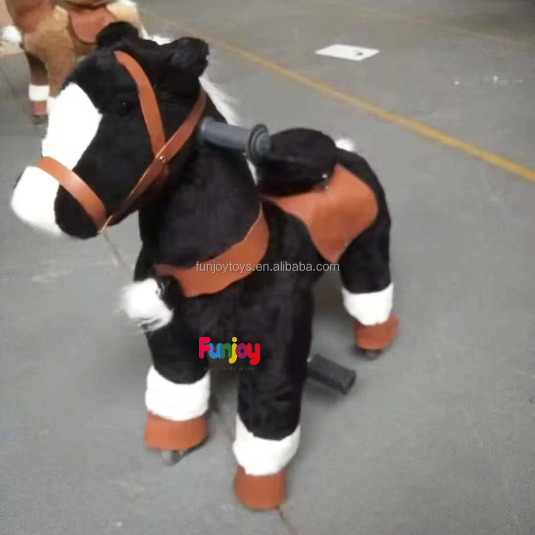 Factory Wholesale Black Horse Mechanical Pedal Riding Toy for Children's Playground Animal Toys