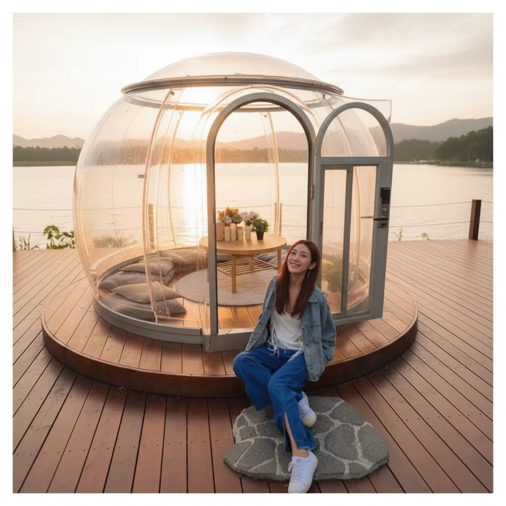 Full House Garden Igloo Round  Prefabricated Shaped Transparent Glamping Tents Waterproof Luxury Hotel Dome House