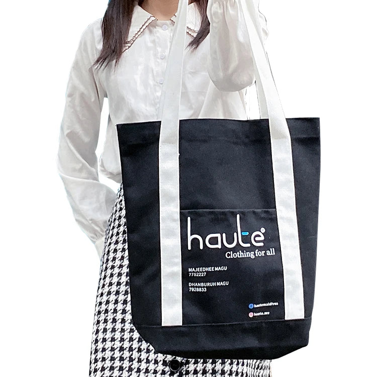 Large Personalized Boat Letter Pattern Custom Logo Reusable Cotton Canvas Tote Bag