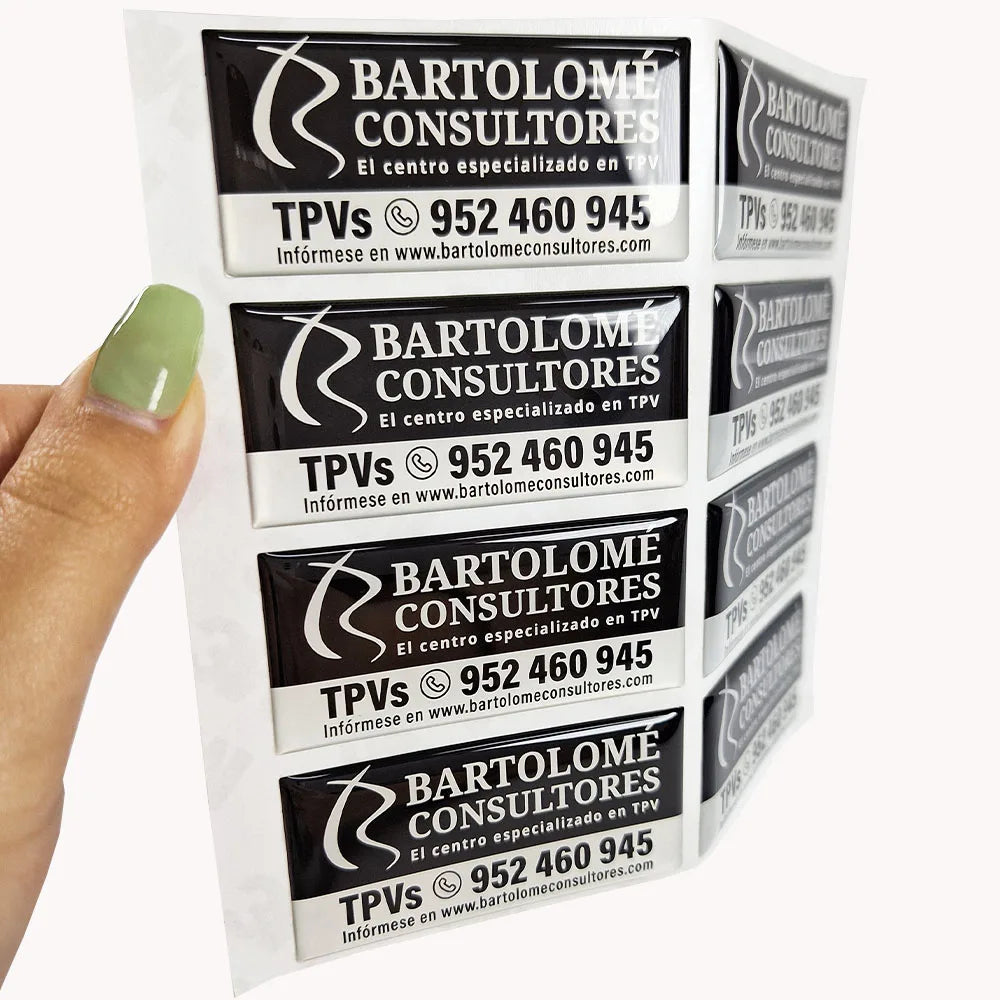 Custom Square 3D Stereo Sticker Resin Design Label Epoxy Silicone Rectangle Sticker Logo Label