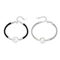 2022 Fashion Simple Woven Bracelet Silver  and the fox Couple Bracelet Little Fox Pendant Bracelet for Couple