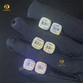 New Arrivals Bulk Stock Iced Out Man Stud Earrings Baguette Moissanite Diamond Screw Back Setting Hip Hop Stud Earring 925