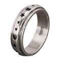 Real 925 Sterling Silver Spinner Band Ring Moon Star Celtic Stress Relieving Anxiety Ring Gifts for Men and Women