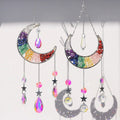 Wholesale High Quality Crystal Moon Suncatcher 7 Chakra Moon Suncatcher Wind Chime Crystal Suncatcher