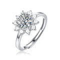 New Style Luxury Sterling Silver 925 1 Carat Engagement Wedding Moissanite Rings for Women Resizable Engagement Jewelry Rings