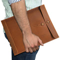 Crazy Horse Cowhide Genuine Leather A4 File Bag Portfolio Envelope Document Holder for Men Women Stylish Briefcase for Office