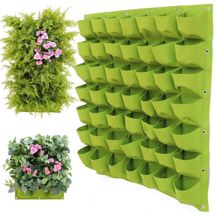 25-Pocket Premium Vertical Garden Planter Plant Fiber Wall Hanging Flower Pot Bags for Gardening