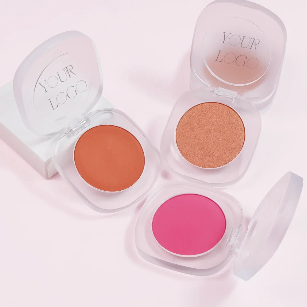 Vegan Single Color Makeup Blush Palette Face Contour Pigment Orange Peach Pink Long Lasting Cheek Tint Blusher Powder Cosmetic