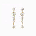 LOZRUNVE Gold Jewelry 925 Sterling Silver Fashion Different Shape Crystal Luxury Long Drop Earring