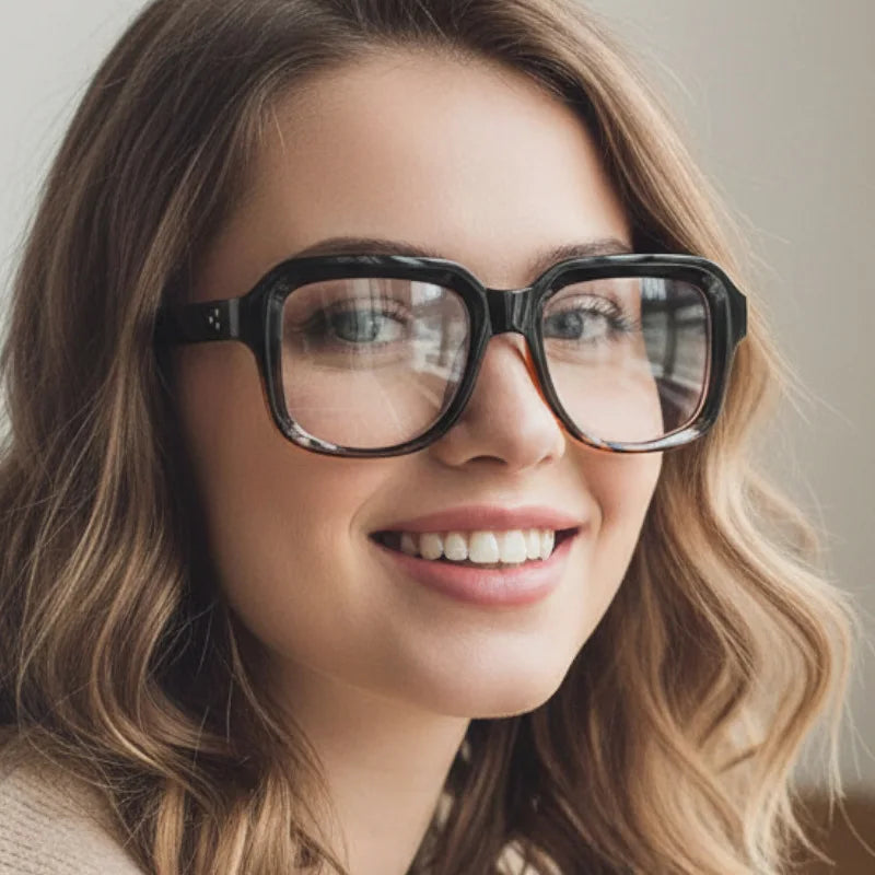 2025 Popular square Eyeglass Frames for Women Flat Lens Eyeglasses Frame Blue Light Blocking Glasses Unisex