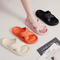 New Fashion Women Summer Breathable Anti-Slip Cross Band EVA Cloud Lightweight Slides Indoor Outdoor Bathroom Custom for