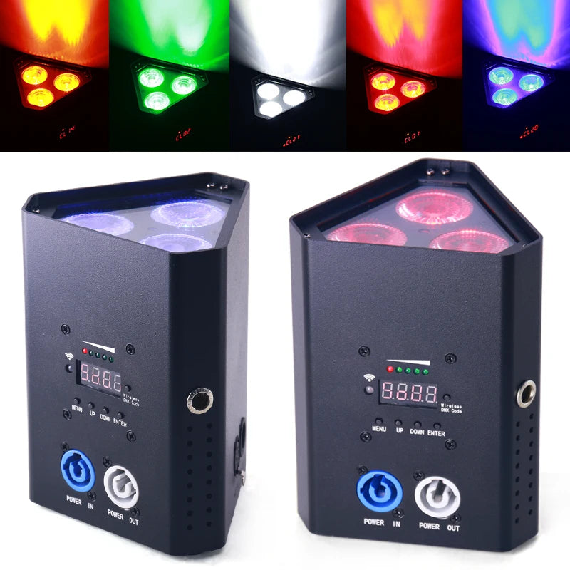 Marslite Mini Moving Head Lights Battery Wireless Led Par Light 3pcs 18W 6in1 Led Dj Lights Wall Washing Light Wedding Disco