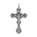 Classic Christian Jewelry Croix Jesus Necklace Retro Men's Stainless Steel Cross Pendant Silver
