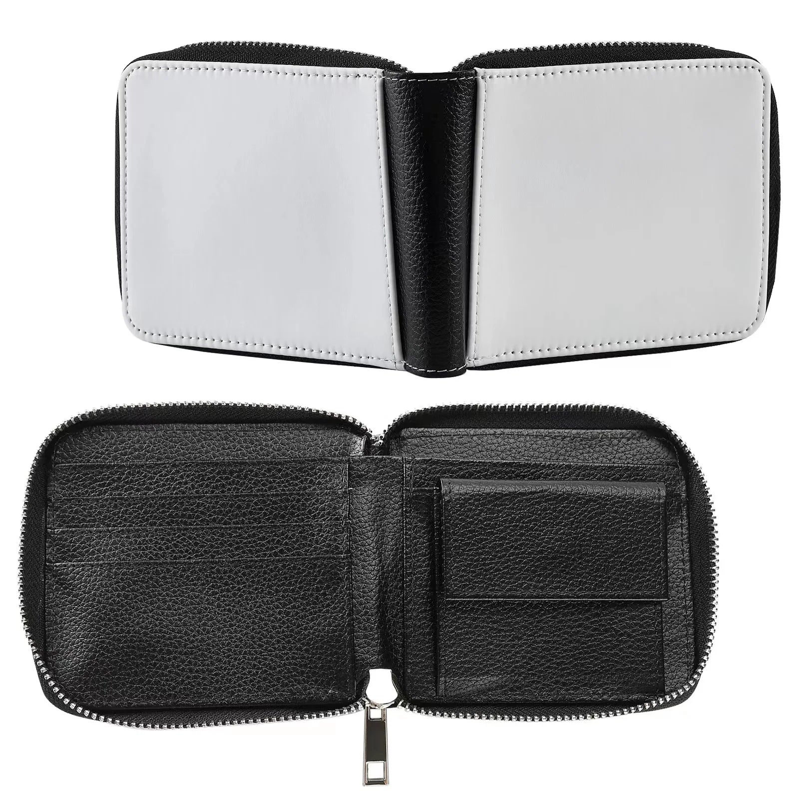 PU Leather Sublimation Double-sided Zipper Wallet DIY Work Travel Wallet Card Pack Luxury Brands Fashion Man Wallet