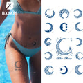 BXTAT Semi Permanent Blue Genipa Juice Tattoos of Flowers Moon Tribal Plumage Diamond Metabolism Discoloring GZ055to60