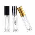Hotsale Gold Silver Black Spray Cosmetic Packaging 10ml Transparent Rectangle Empty Glass Perfume Bottle