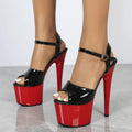BUSY GIRL BL4721 Black Red Stripter Heels High Heel Sandals Women Ankle Strap Light Weight Height Increasing Pole Dance Shoes