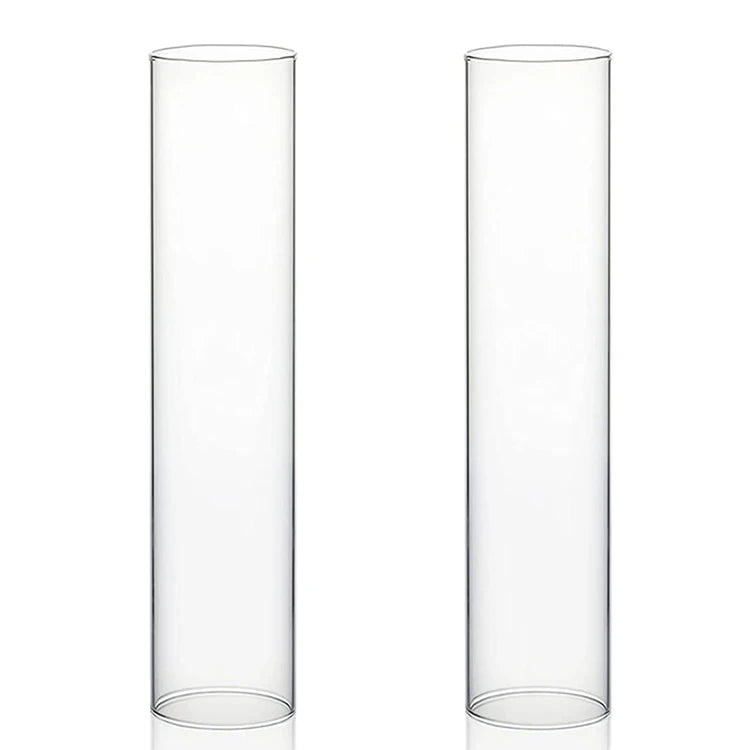 Open Ended Glass Candle Holder Tube Shade Multiple Size Open Flame Candle Chimney Tube Cover Bottomless Cylinder