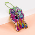 Glitter Holographic Acrylic Keychain Custom Printed Epoxy Charm Transparent Acrylic