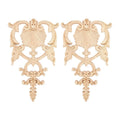 Carved Wood Appliques Onlays Wooden Decal Corner Frame Unpainted Onlay Carving Appliques for Furniture Cabinet Dresser Bed Wall