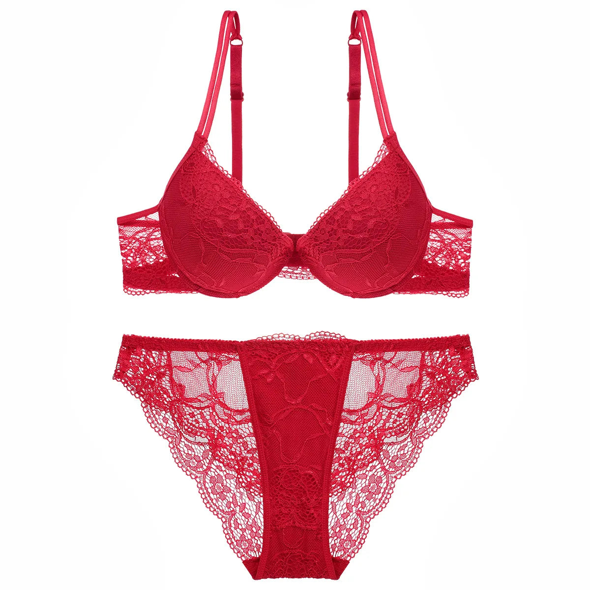 Good Quality Womens Lace Embroidery Underwear Sets Sexy Bra and Bikini Panty Set Comfortable Lingerie Set