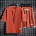 Best Selling Products 2024 Summer Men Tracksuit Casual Loose Short Sleeves Sports Drawstring Workout T Shirt Shorts Set