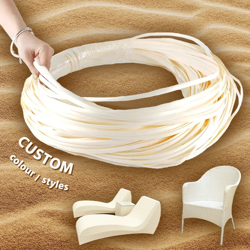 Top Quality Customized Cream-coloured Outdoor Garden Chair Material Plastic Color Rattan Synthetic Wicker