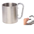 China Wholesale Custom logo Portable Sports Outdoor Hiking Water Coffee Tea Double Wall Stainless Steel Cup with Buckle