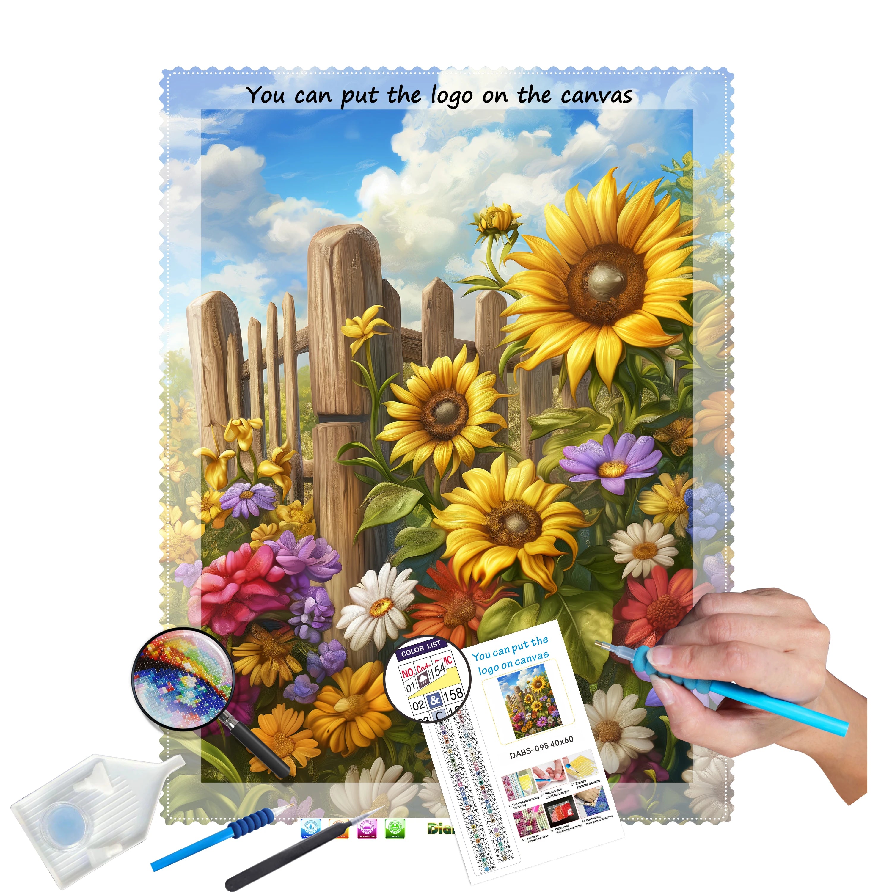 N-2194 Custom 30x40cm Diamond Art Painting Set Round/Square Drills Portrait Flower Diamond Painting Photo Customizable