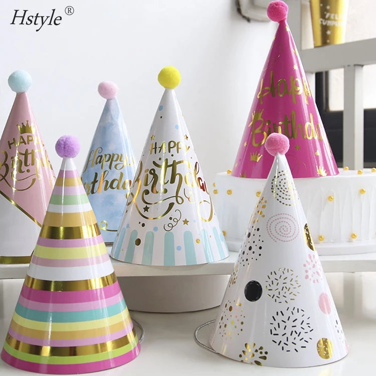 Hstyle Hot Style Prince Princess Birthday Party Decoration Children's Happy Birthday Party Hats SD161 for Birthday Supplies