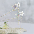 Vintage Chinese Butterfly Flower Tassel Hair Stick Chopstick for Women Handmade Pearl Hairpin Hair Sticks Accessories